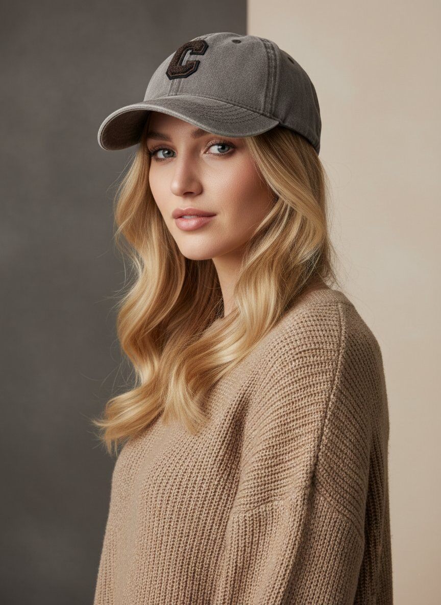 Cap C washed cotton brown/brown