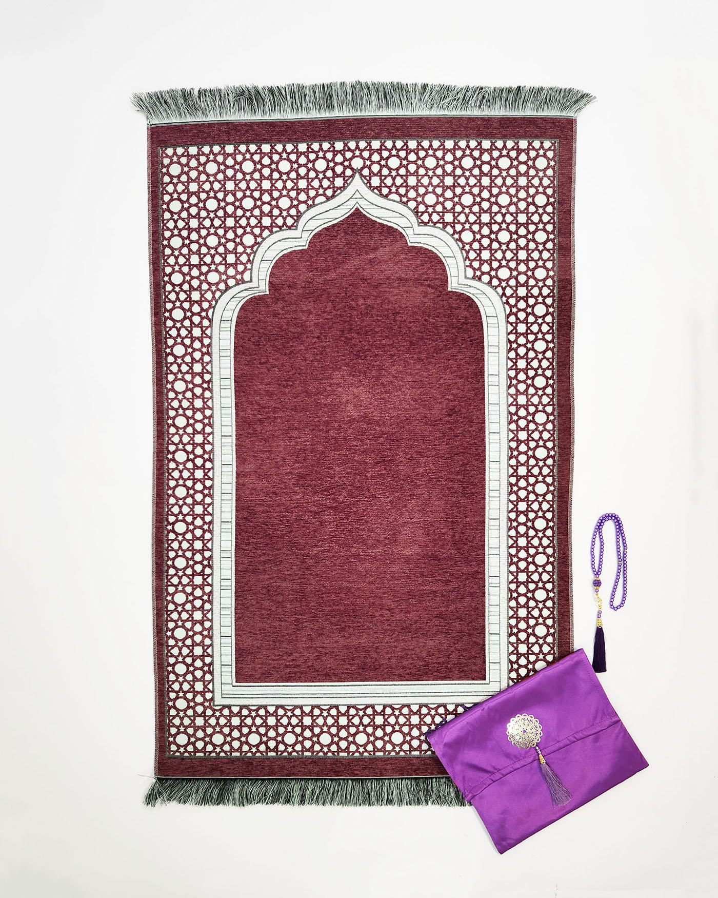 Gift set - Prayer mat with rosary - Purple Jam