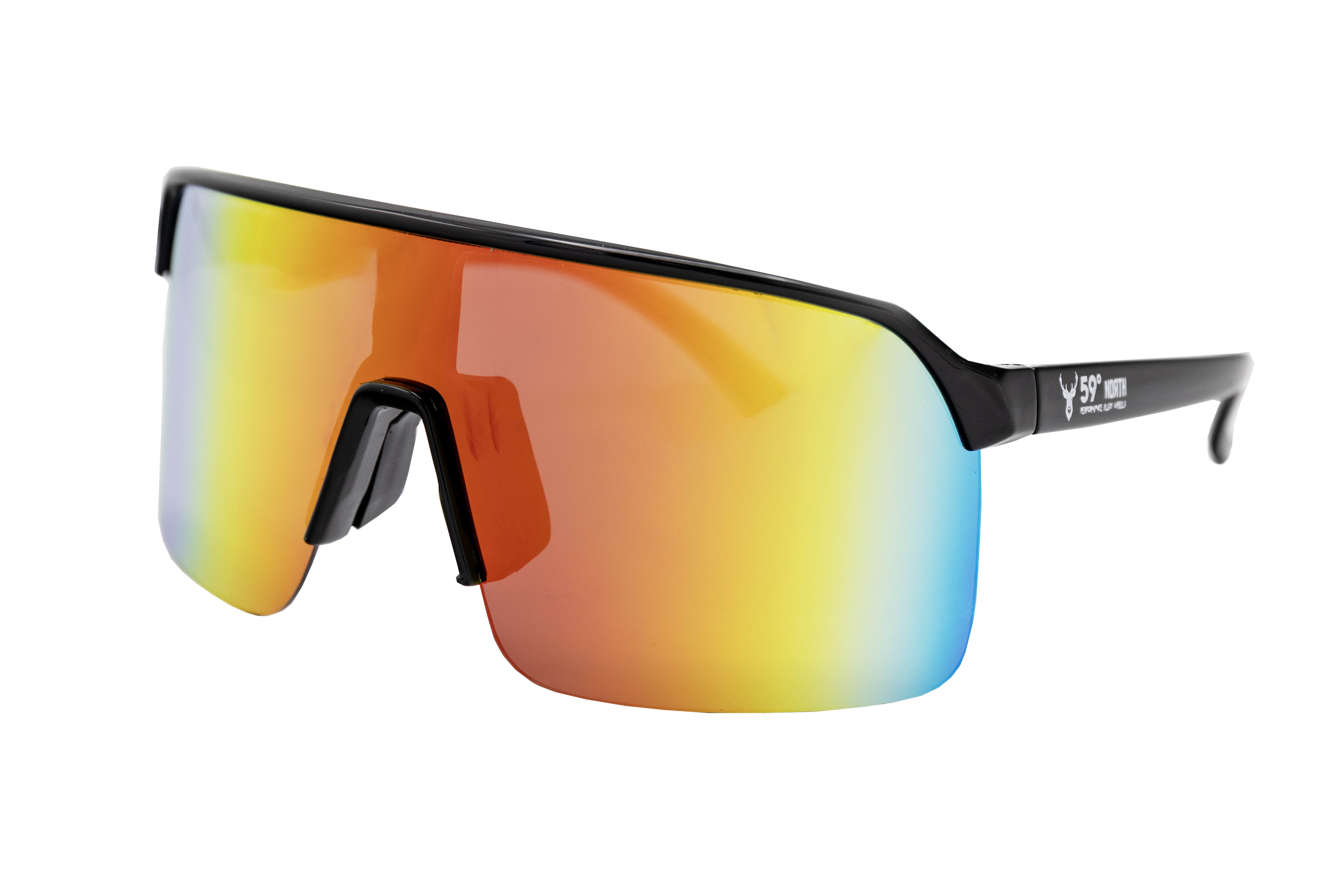 59°North Wheels solglasögon Sport svart ram/orange rainbow glas