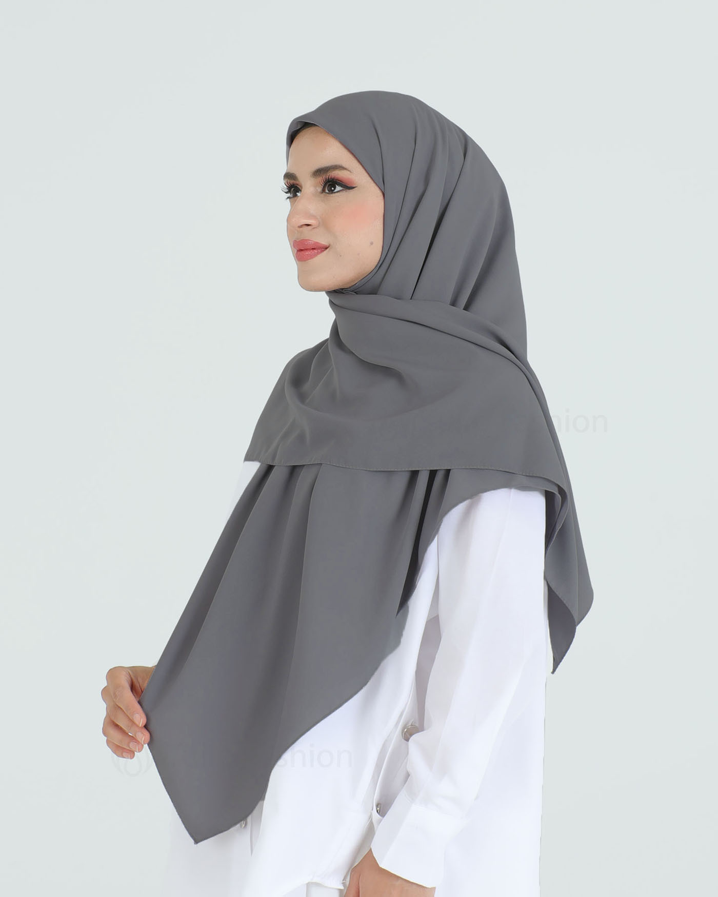 Hijab - Square Medina Lyx Chiffon 120 cm - Dark Gray