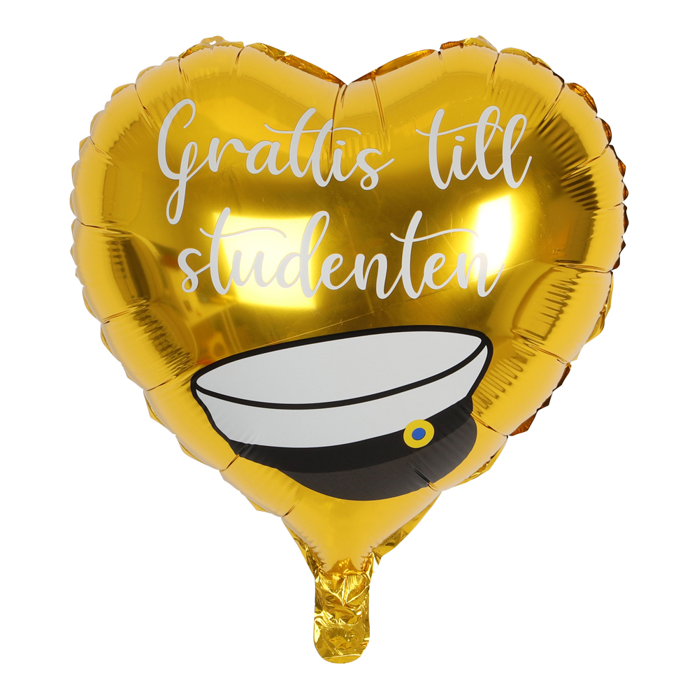 Folieballong Heart "Grattis till studenten" 46cm