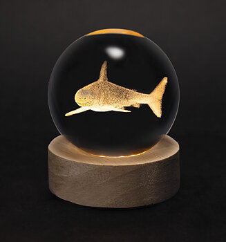 Crystal Silhouettes Globe - Great White Shark