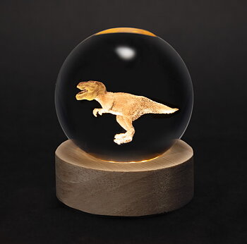 Crystal Silhouettes Globe - T-Rex
