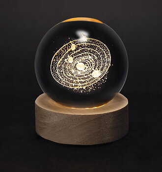 Crystal Silhouettes Globe - Solar System