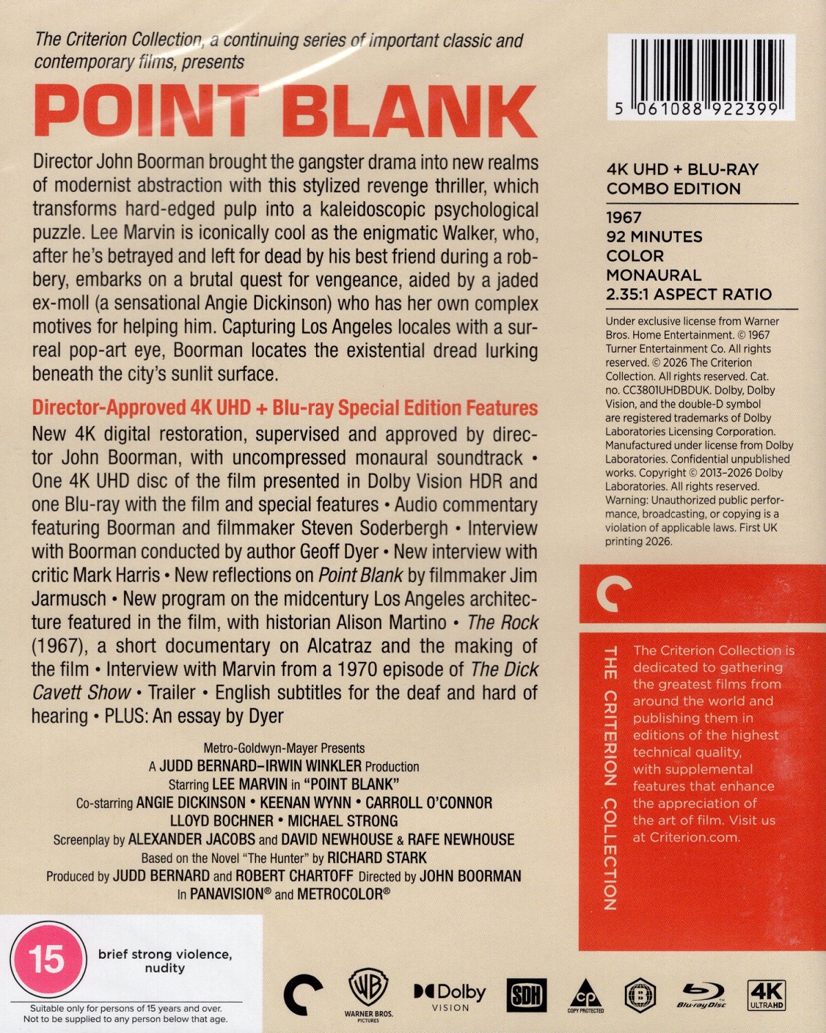 Point Blank (Criterion Collection) (ej svensk text) (4K Ultra HD + Blu-ray) - 2