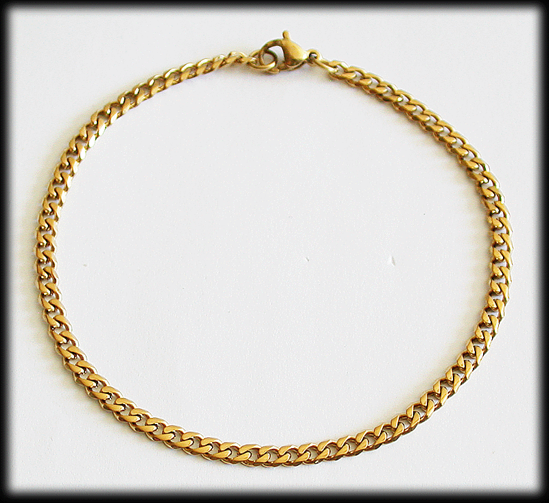 3.6 mm. Guldpläterat stålarmband.