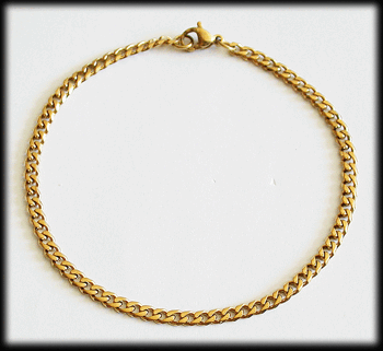 3.6 mm. Guldpläterat stålarmband.