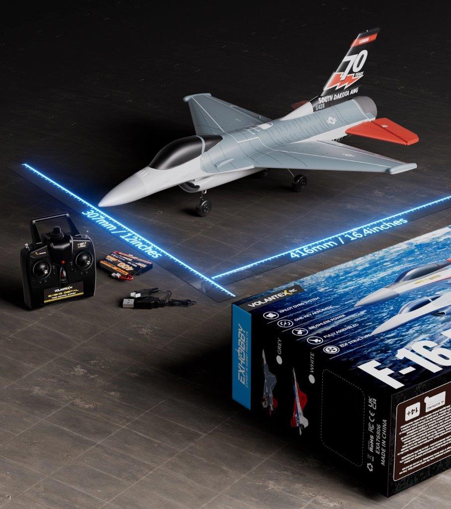 Volantex F16 Fighting Falcon Gyro Borstlös 4-Kanals 400mm RTF - 4