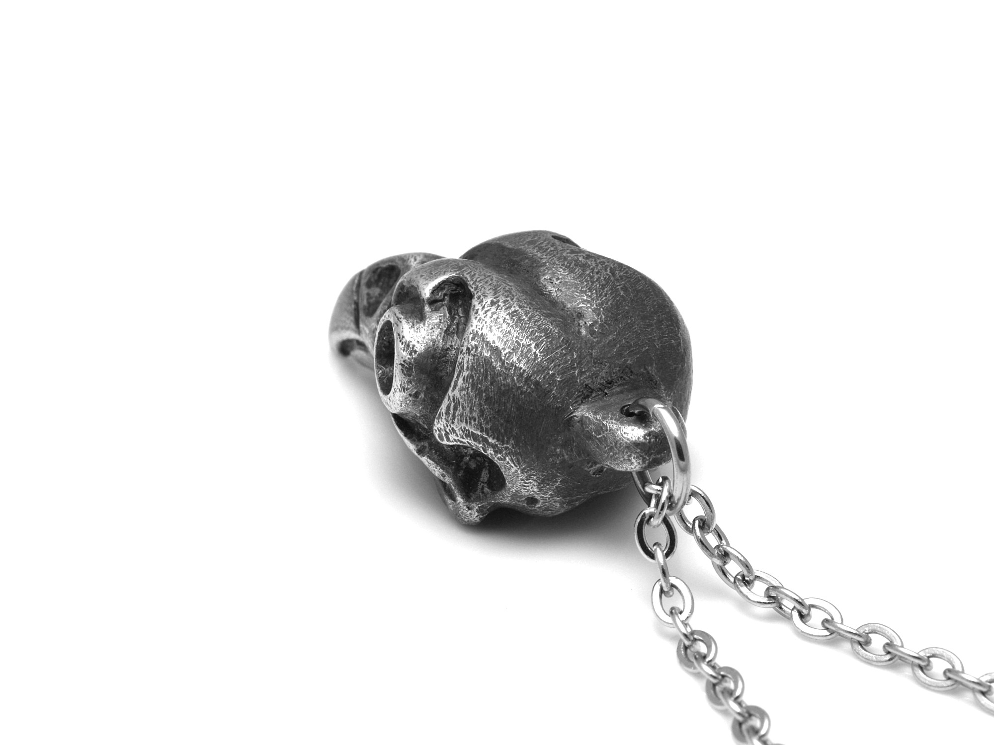 Antikoxiderad Uggla Döskalle Halsband, Handgjort Fågelskalle Smycke - 4
