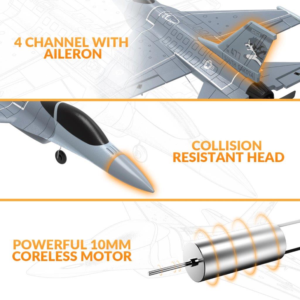 VolantexRC F16 Fighting Falcon Gyro 4-Kanals 340mm RTF - 4