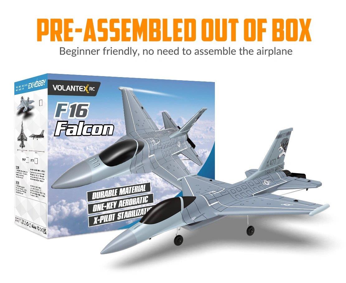 VolantexRC F16 Fighting Falcon Gyro 4-Kanals 340mm RTF - 3