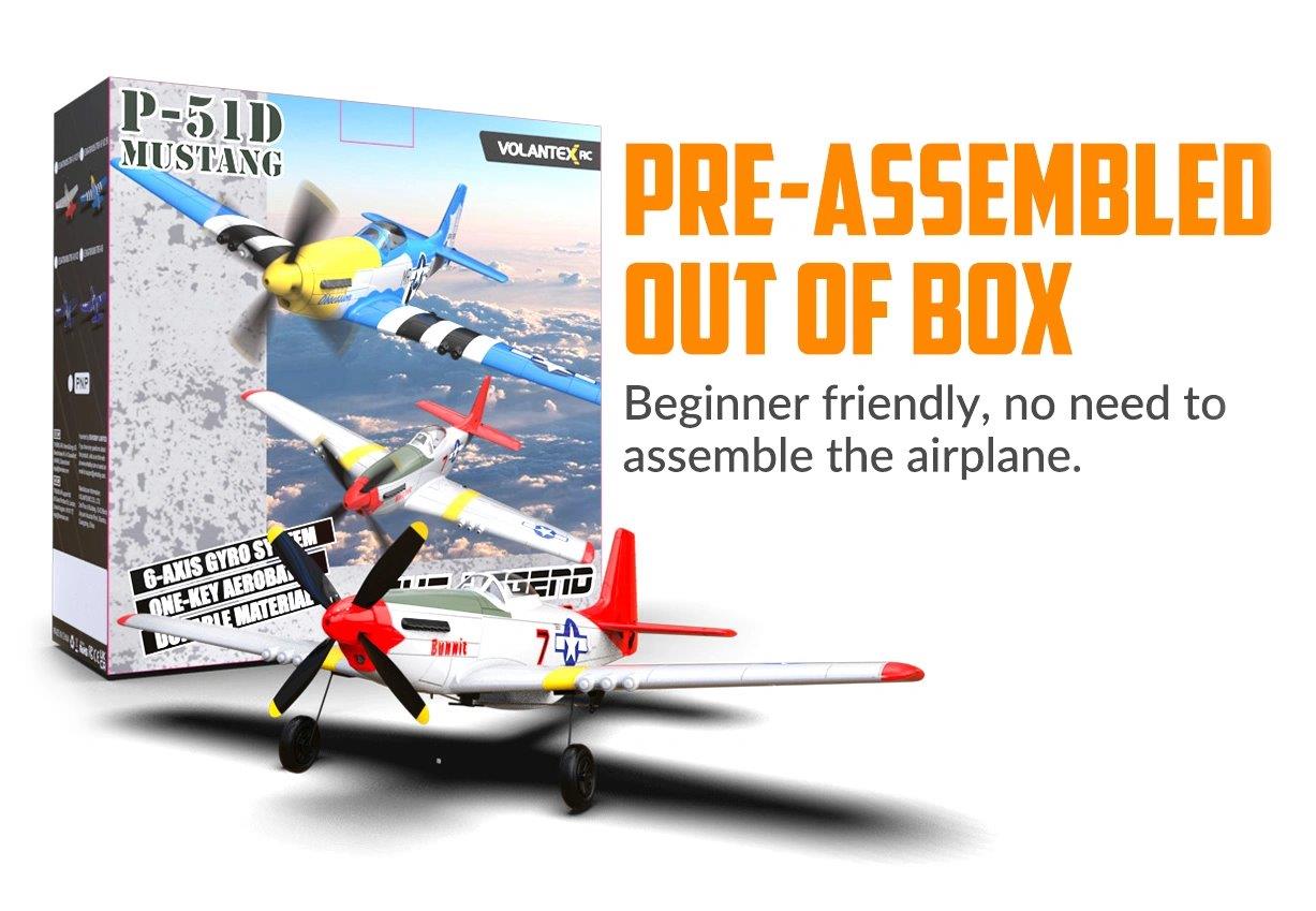 VolantexRC P51D Mustang Gyro 4-Kanals 400mm RTF - 15