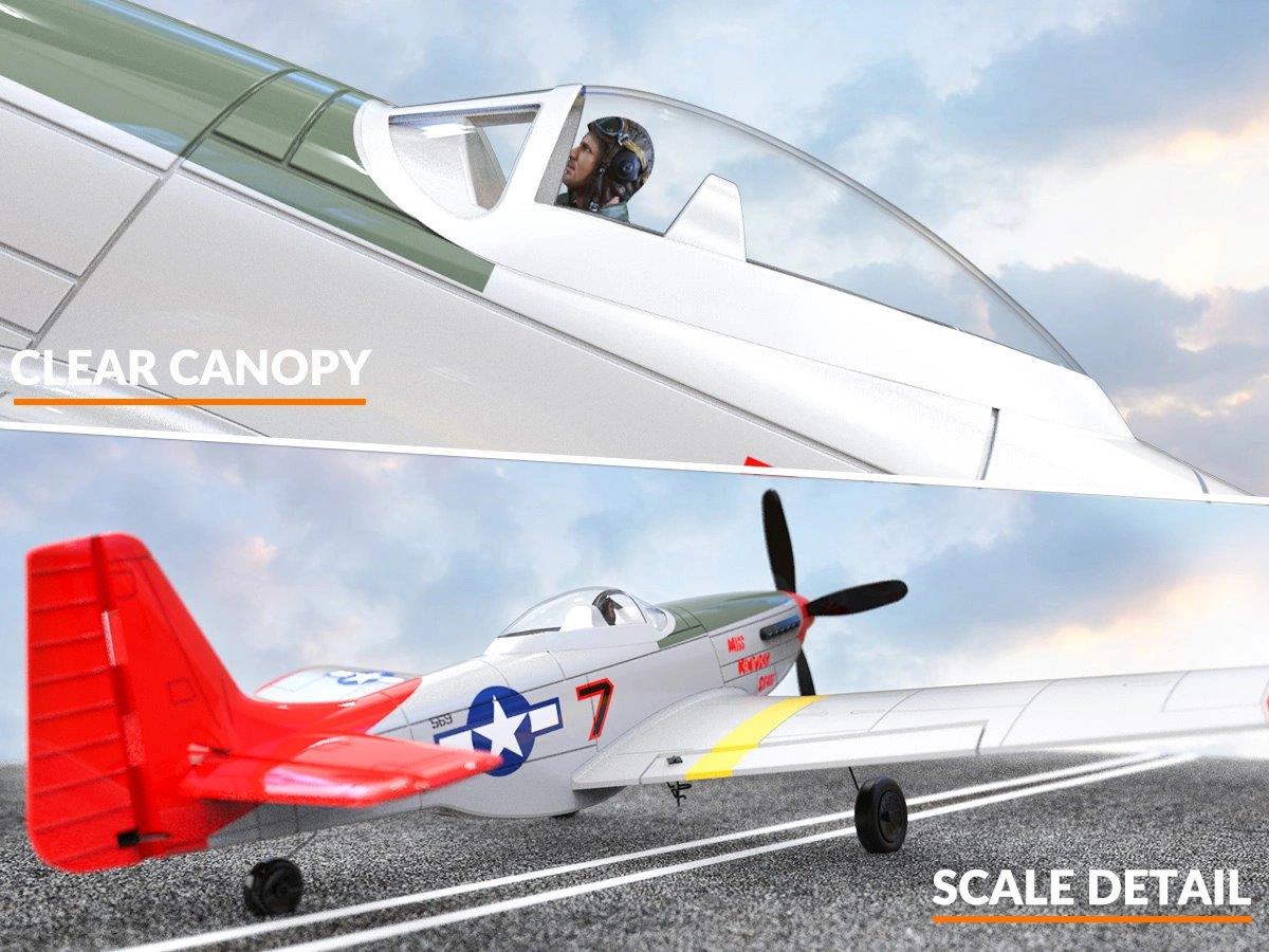 VolantexRC P51D Mustang Gyro 4-Kanals 400mm RTF - 14