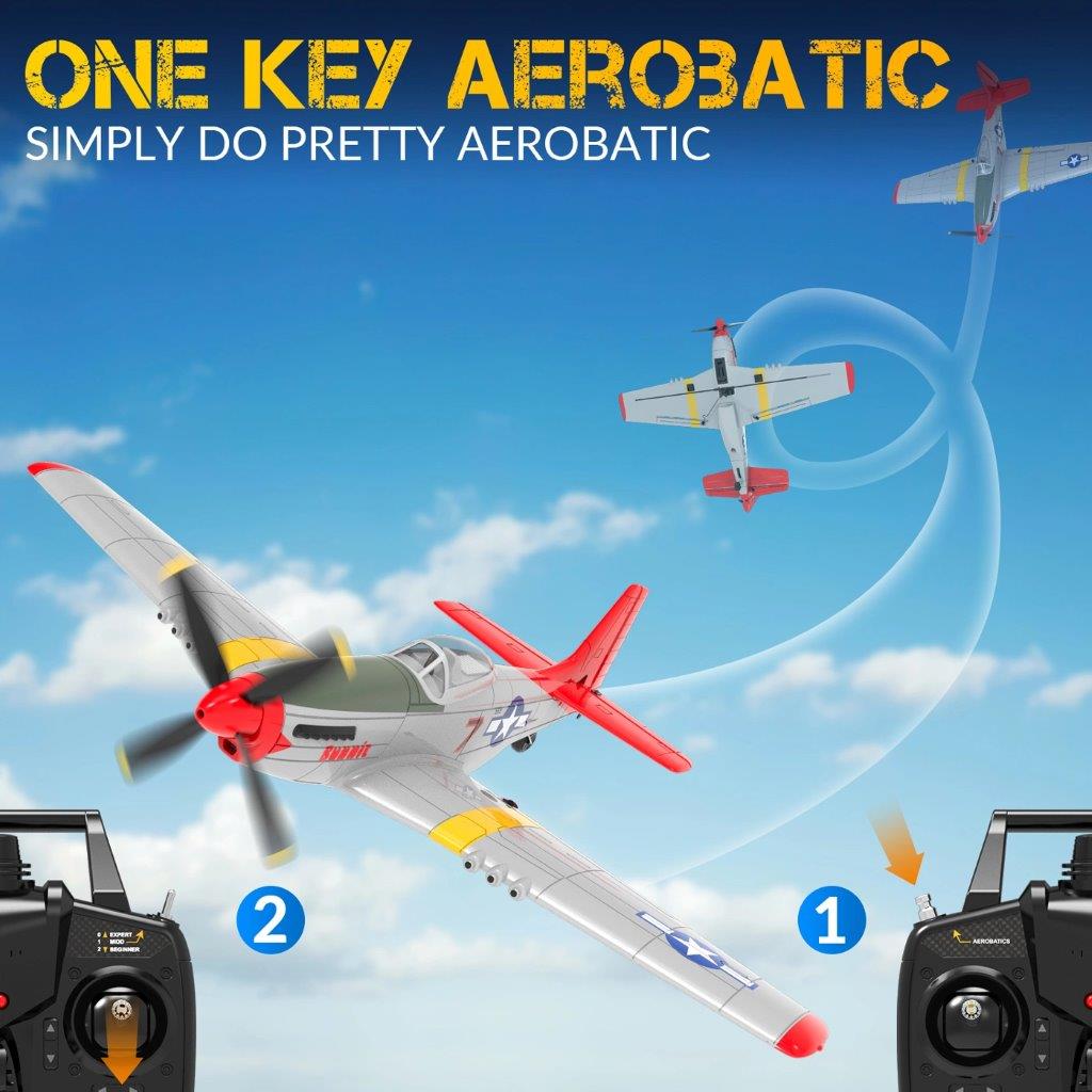 VolantexRC P51D Mustang Gyro 4-Kanals 400mm RTF - 9