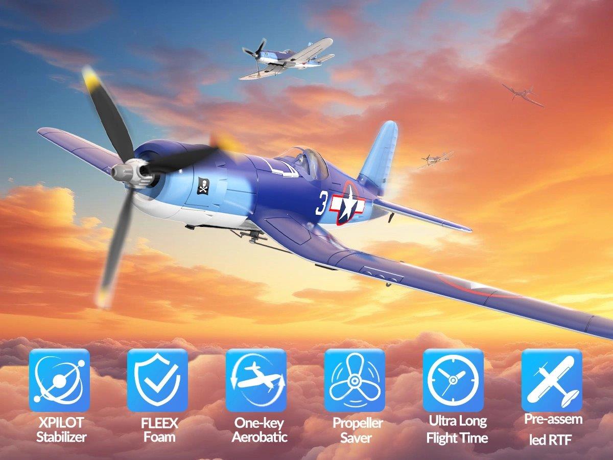 VolantexRC F4U Corsair V2 Gyro 4-Kanals 400mm RTF - 10