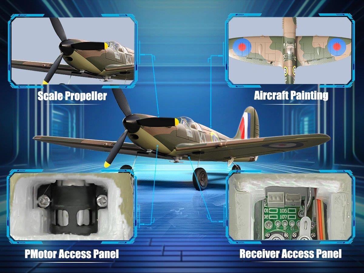 VolantexRC Spitfire Gyro 4-Kanals 400mm RTF - 5