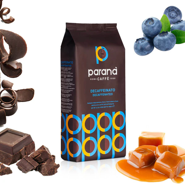 Caffè Paranà - Decafeinato - Koffeinfritt - Mörkrostade hela decaf espressobönor - 1000g - 2