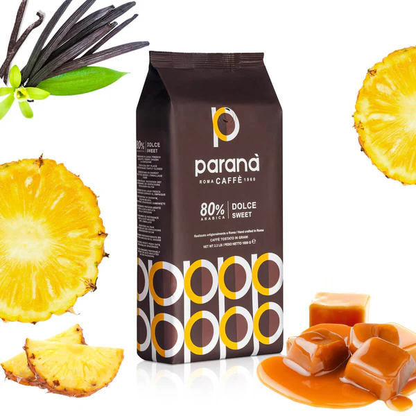 Caffè Paranà - 80% Dolce Sweet - Mörkrostade hela espressobönor - 1000g - 2