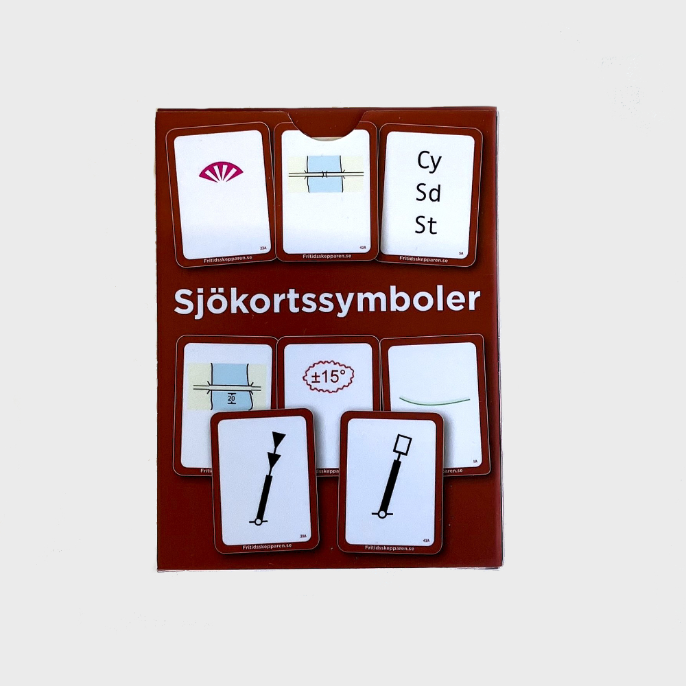 Fritidsskepparens playing cards nautical chart symbols