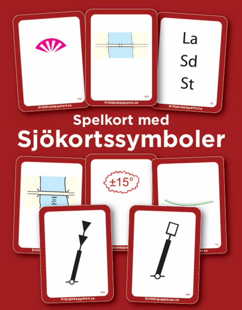 Fritidsskepparens Spielkarten Seekarten Symbole