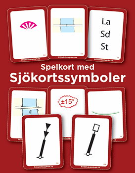 Fritidsskepparens playing cards nautical chart symbols