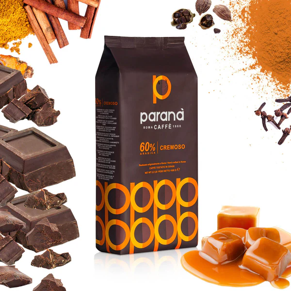 Caffè Paranà - 60% Cremoso - Mörkrostade hela espressobönor - 1000g - 2