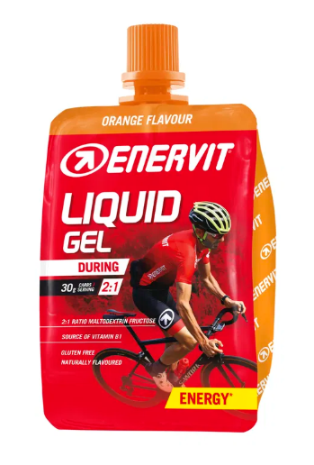 Enervit Liquid Gel Apelsin – Energi Gel för Träning