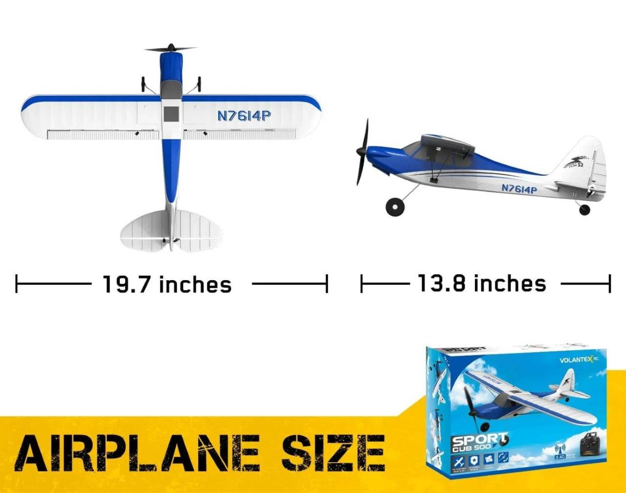 VolantexRC Sport Cub 500 Gyro 4-Kanals 500mm RTF Blå - 9