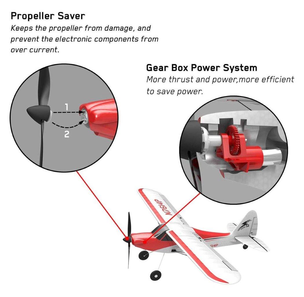 VolantexRC Sport Cub 500 Gyro 4-Kanals 500mm RTF Röd - 4