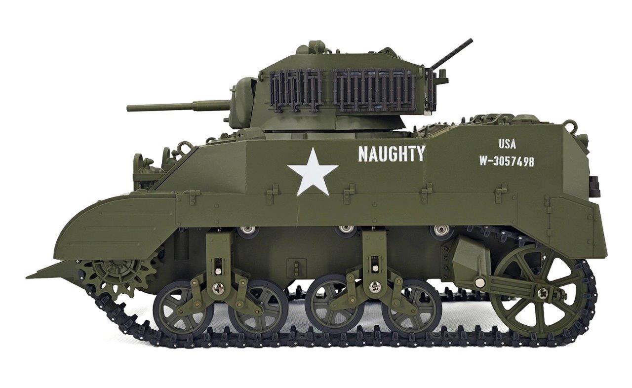 RACENT M5A1 Stuart RC Stridsvagn 1/16 Grön - 4