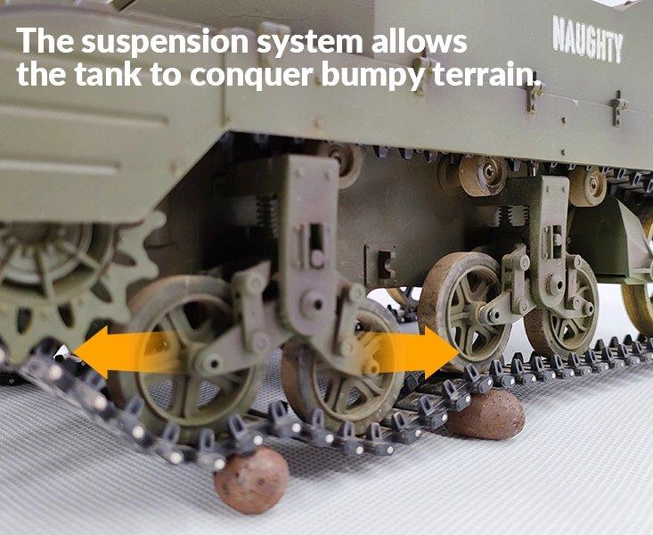 RACENT M5A1 Stuart RC Stridsvagn 1/16 Grön - 9