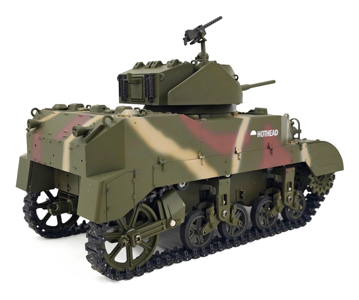 RACENT M5A1 Stuart RC Stridsvagn 1/16 Röd - 4