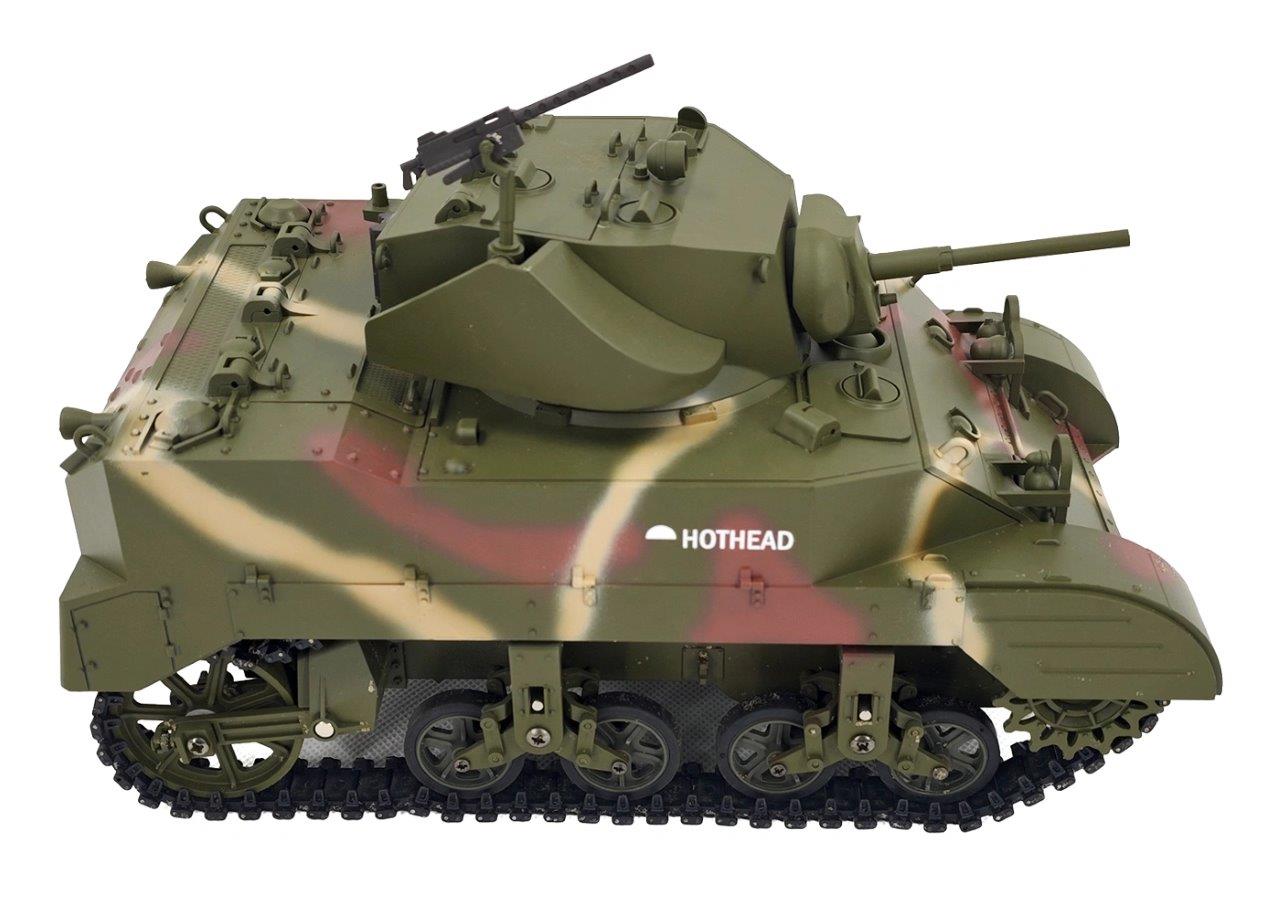 RACENT M5A1 Stuart RC Stridsvagn 1/16 Röd - 3