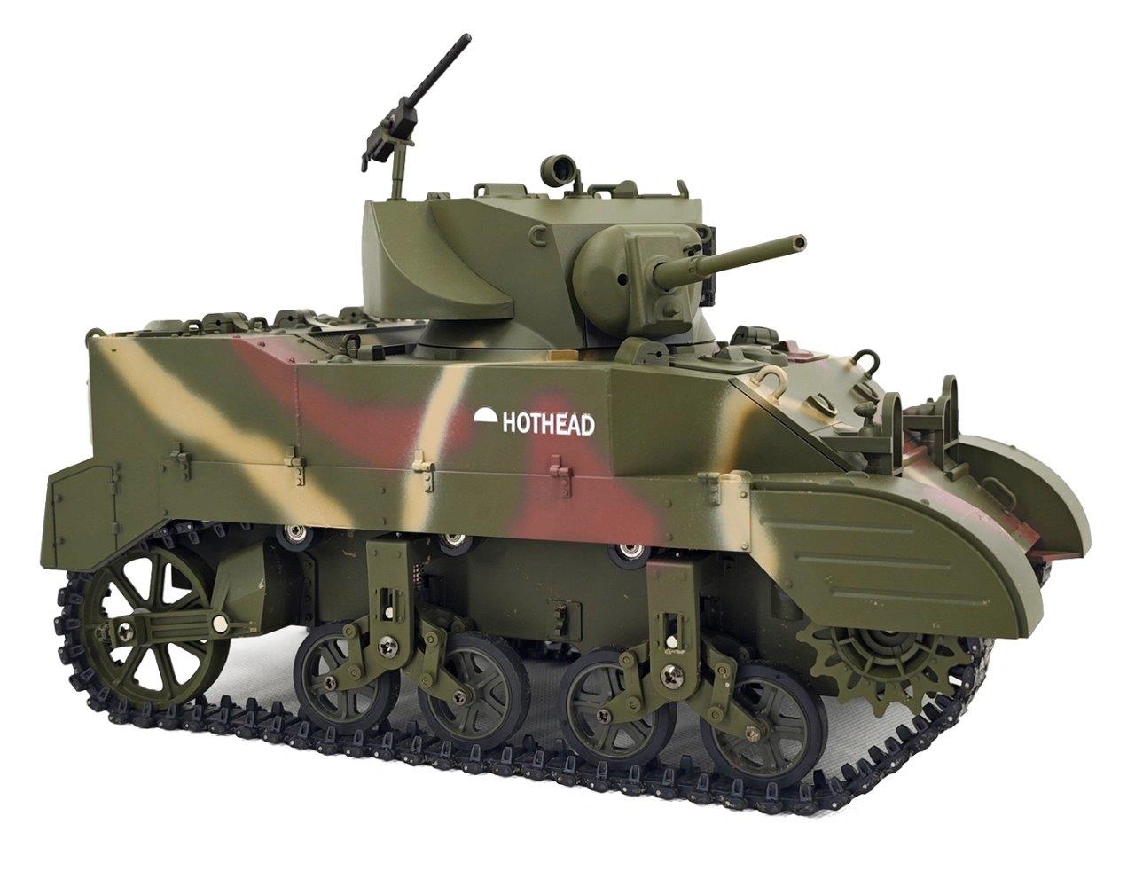 RACENT M5A1 Stuart RC Stridsvagn 1/16 Röd - 2