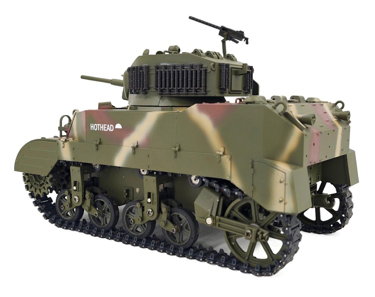 RACENT M5A1 Stuart RC Stridsvagn 1/16 Röd - 9