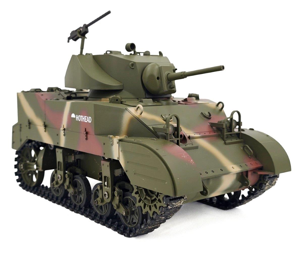 RACENT M5A1 Stuart RC Stridsvagn 1/16 Röd - 7
