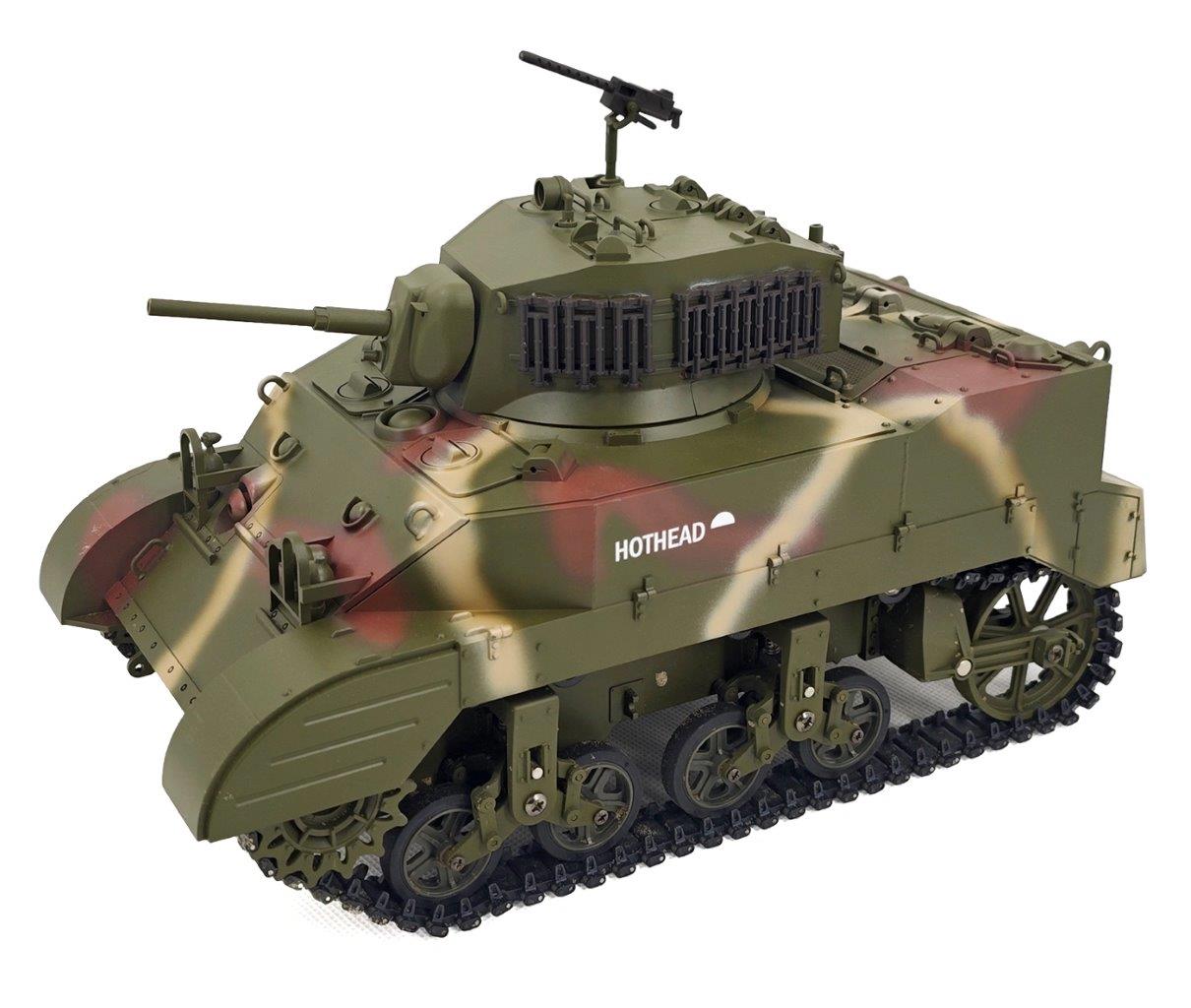 RACENT M5A1 Stuart RC Stridsvagn 1/16 Röd - 10