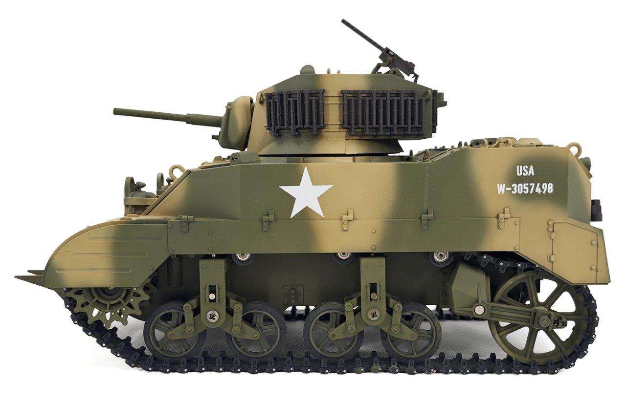 RACENT M5A1 Stuart RC Stridsvagn 1/16 Gul - 2