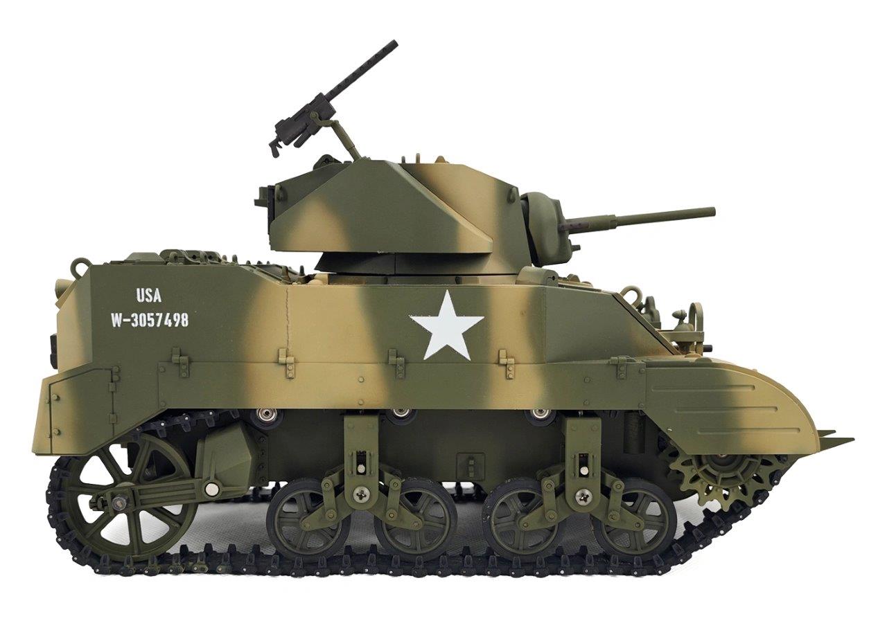RACENT M5A1 Stuart RC Stridsvagn 1/16 Gul - 4