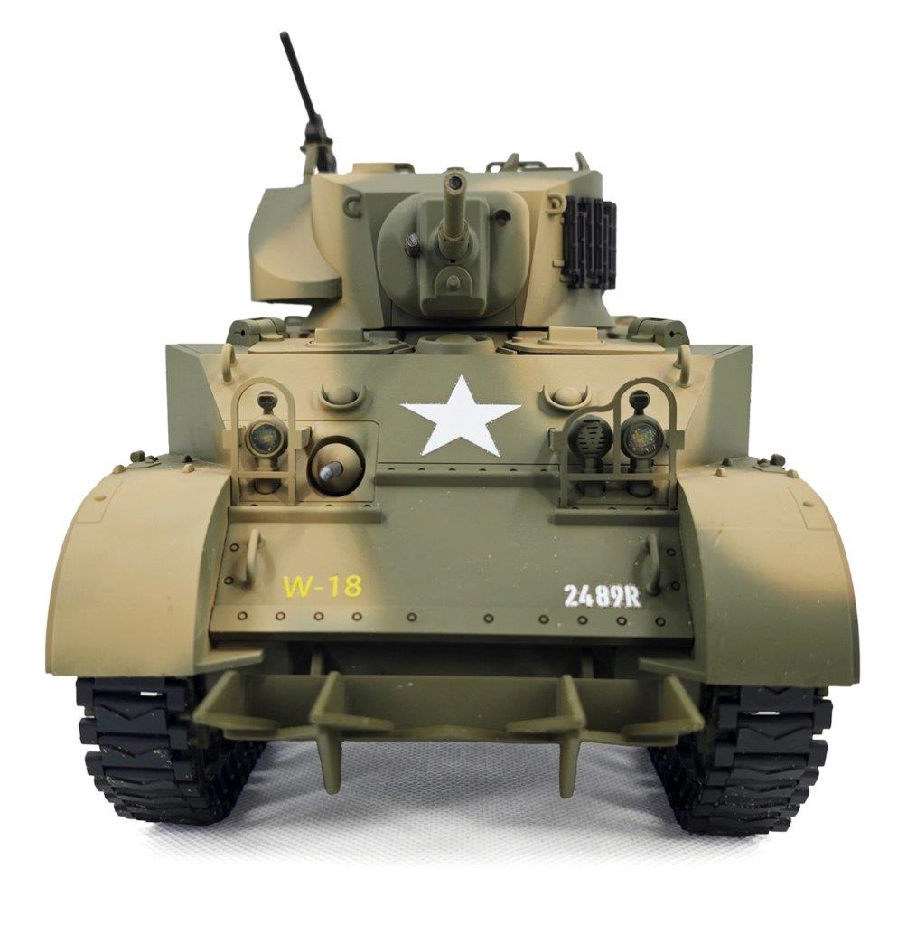 RACENT M5A1 Stuart RC Stridsvagn 1/16 Gul - 5