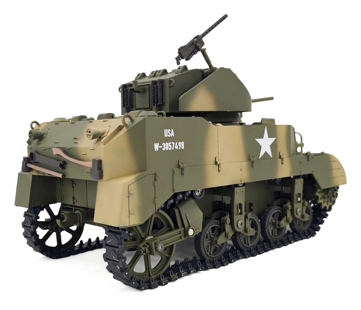 RACENT M5A1 Stuart RC Stridsvagn 1/16 Gul - 10