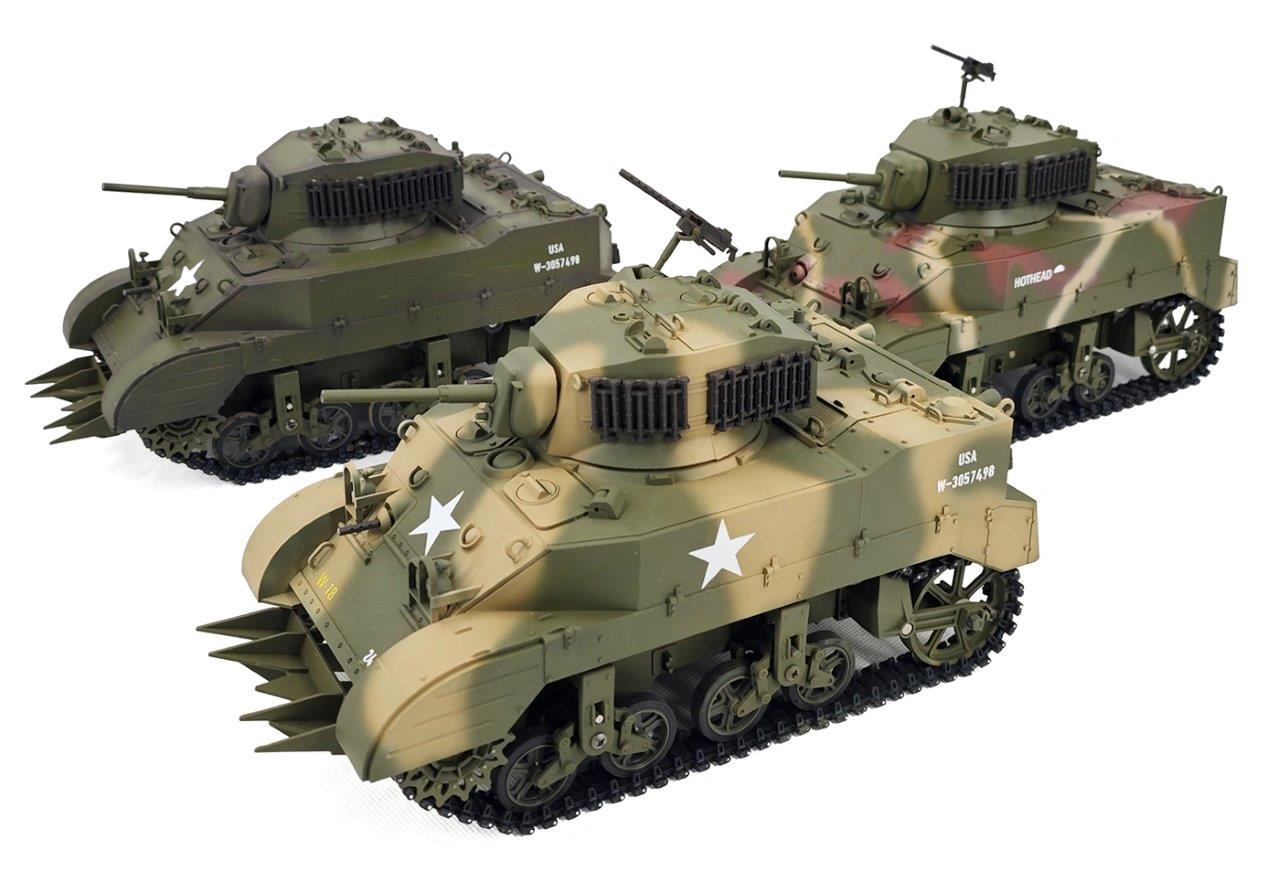 RACENT M5A1 Stuart RC Stridsvagn 1/16 Gul - 21