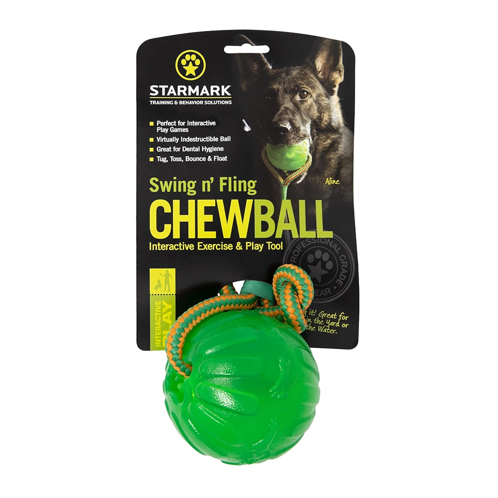 Starkmark Swing n' Fling Chewball hundleksak med rep