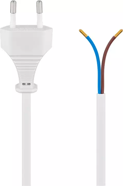 Nätkabel, vit, 1,5m