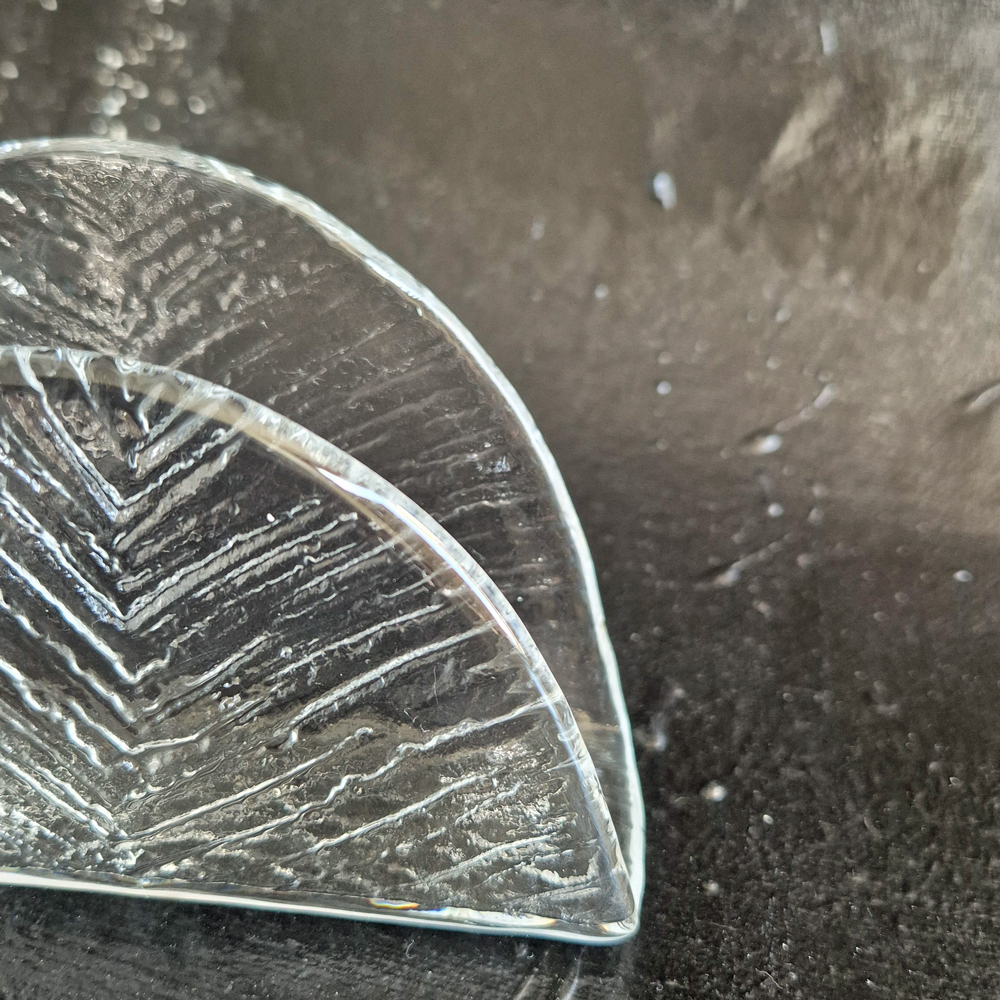 vintage SERVETTSTÄLL i glas från Nybro Sweden, h 8 cm - 3