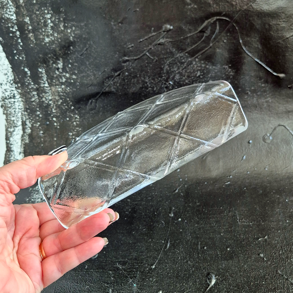 vintage SERVETTSTÄLL i glas från Kosta Boda Maxim, design Anna Ehrner, h 7 cm - 7