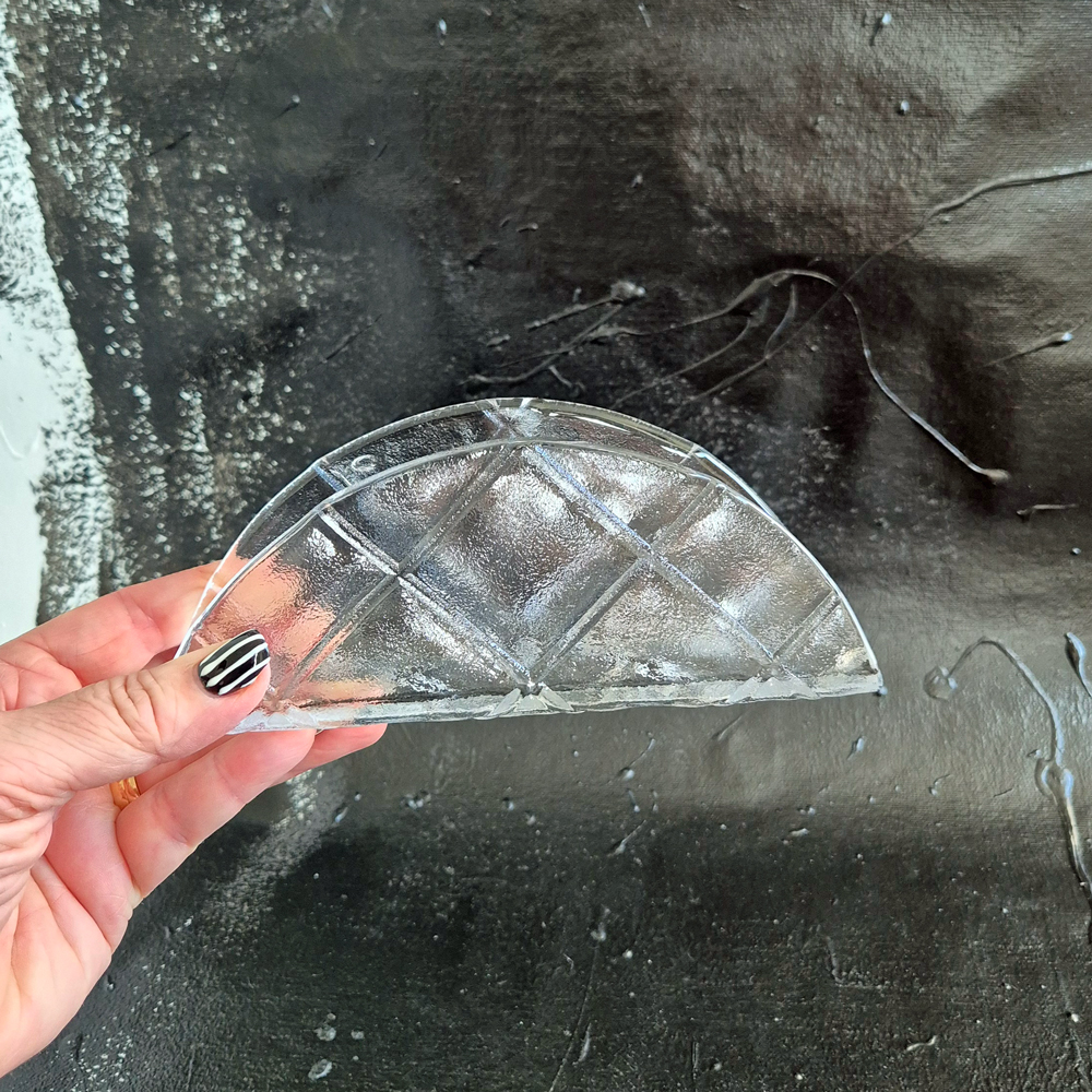 vintage SERVETTSTÄLL i glas från Kosta Boda Maxim, design Anna Ehrner, h 7 cm - 6