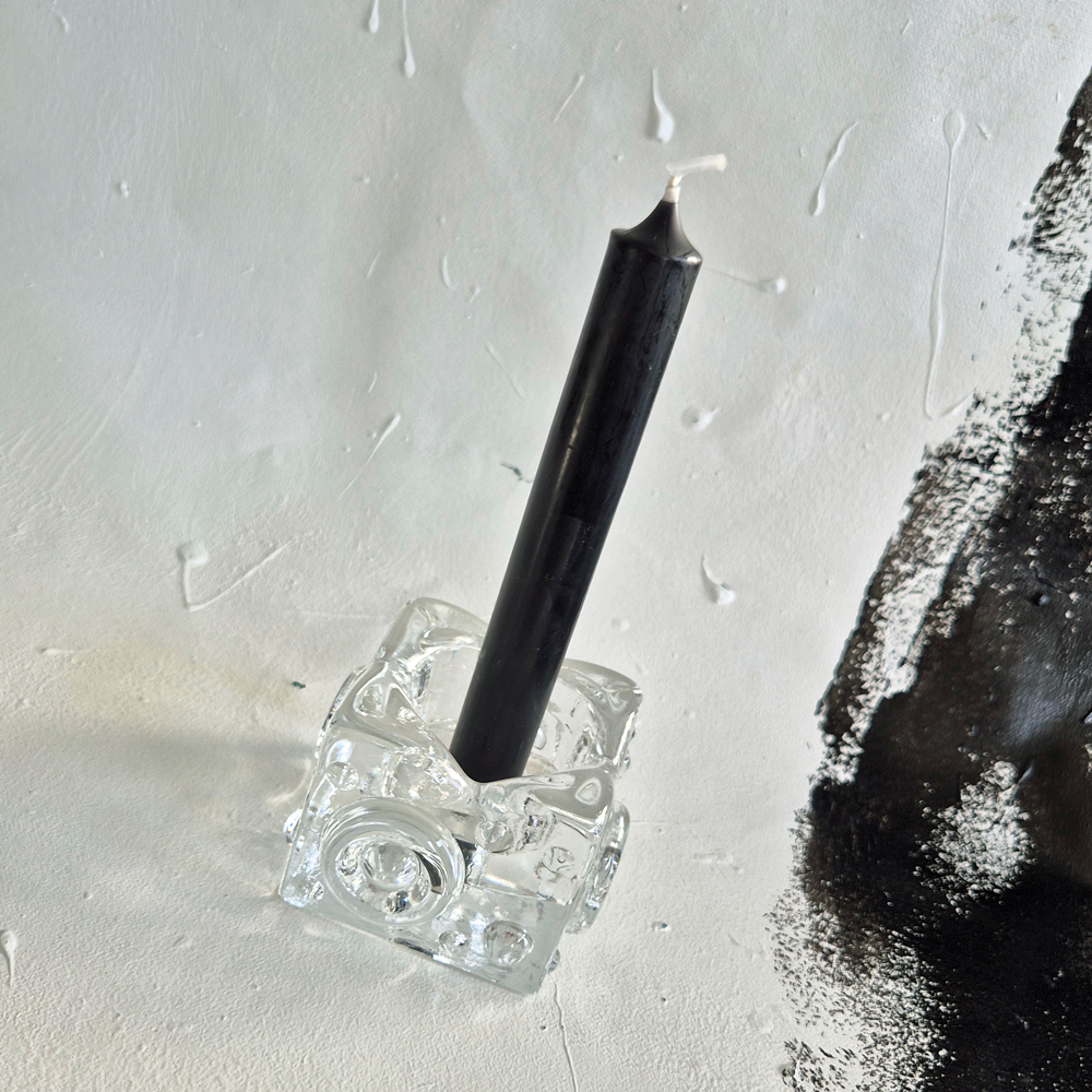 vintage LJUSLYKTA i glas, Josef Schott Smålandshyttan, h 6 cm - 6