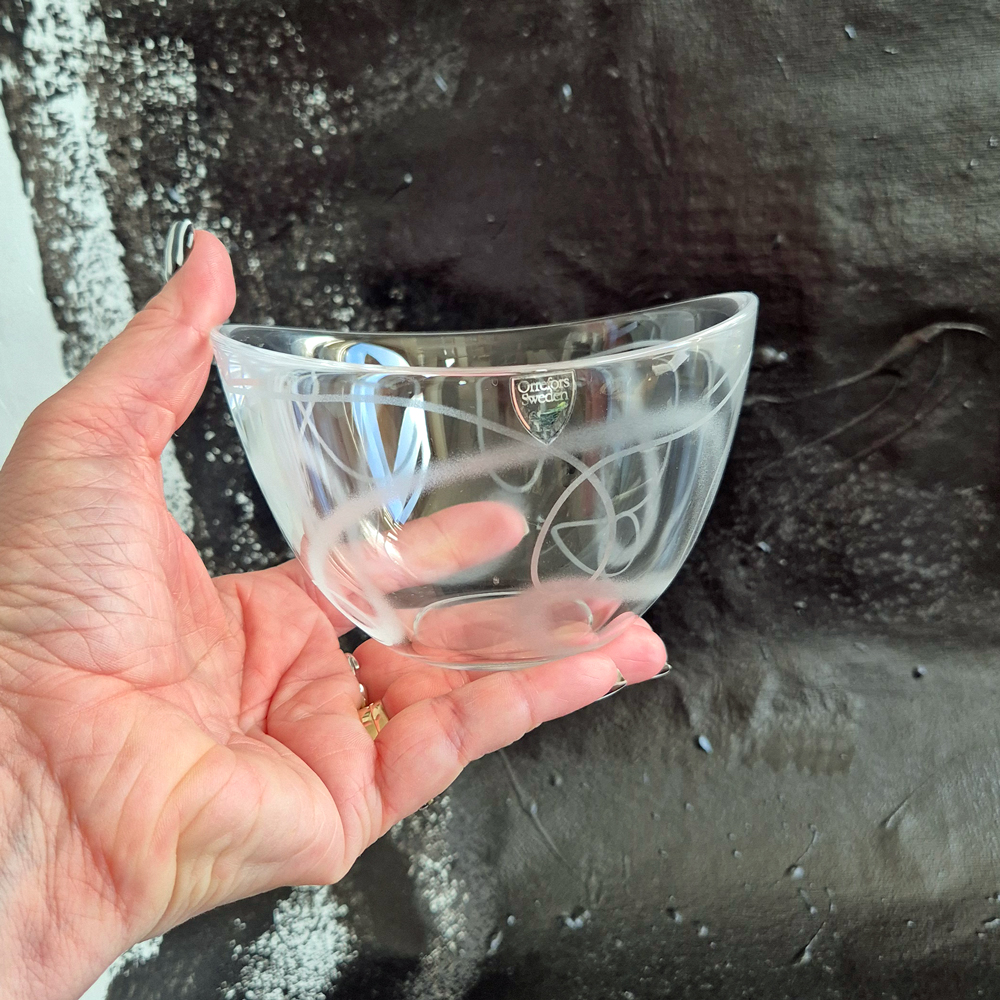 vintage SKÅL klarglas, Orrefors, design Pond av Ingegerd Råman, h 7,5 cm - 5
