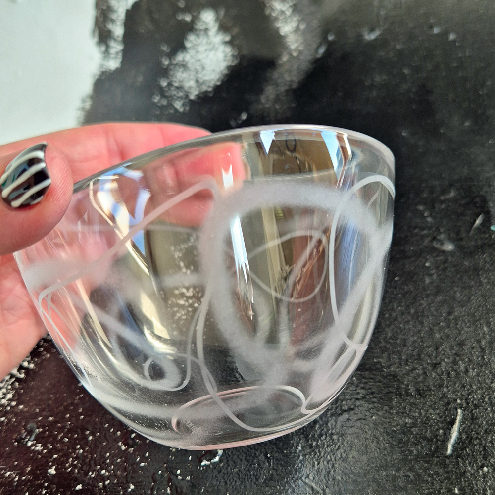 vintage SKÅL klarglas, Orrefors, design Pond av Ingegerd Råman, h 7,5 cm - 8